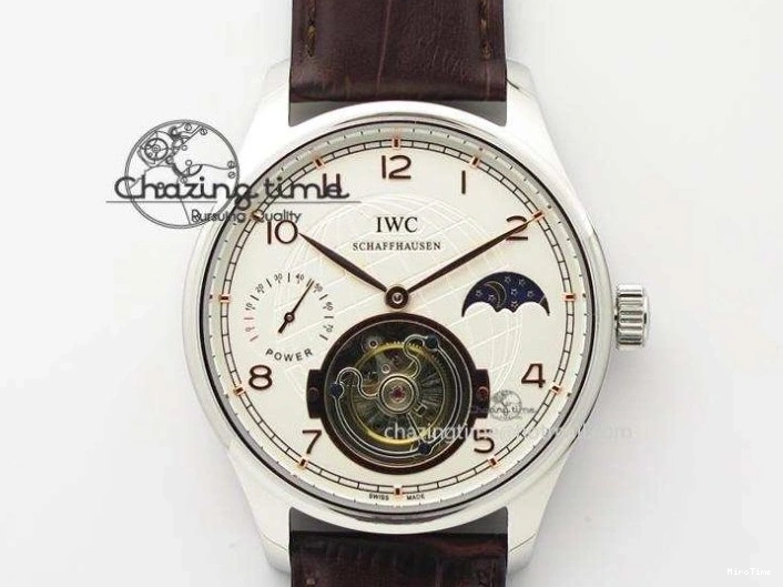 MIROTIME 0507 Portuguese IW3714 Diam ZF V2 1:1 Best Edition White Dial RG Numbers On Brown Leather Strap A79350 (Slim Movement) Fashionable 7246